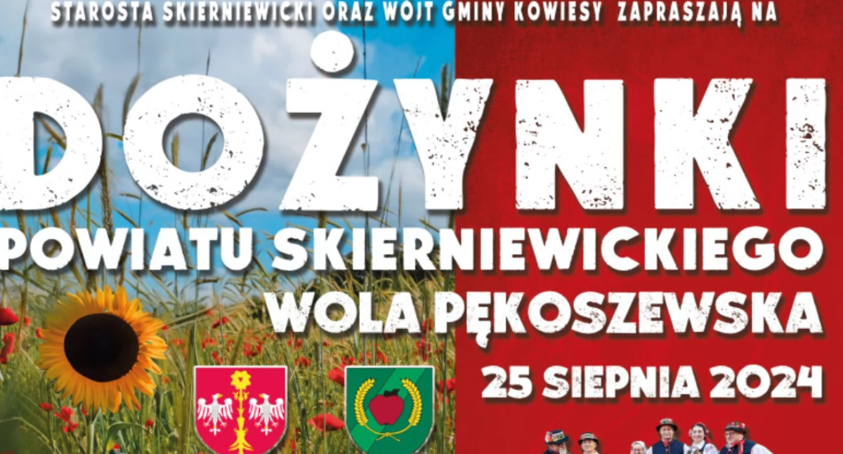 Zdjęcie plakatu promującego Dożynki Powiatu Skierniewickiego 2024 