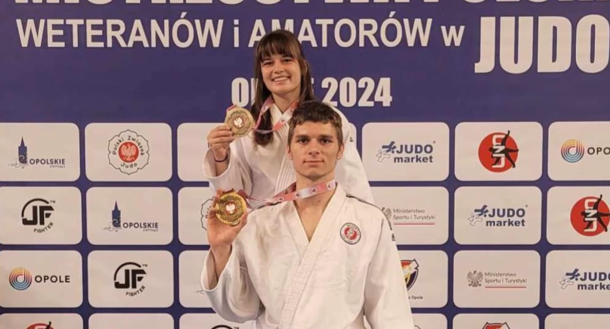 Alicja Bielecka i Witold Kubisiak po triumfie na Mistrzostwach Polski w Judo